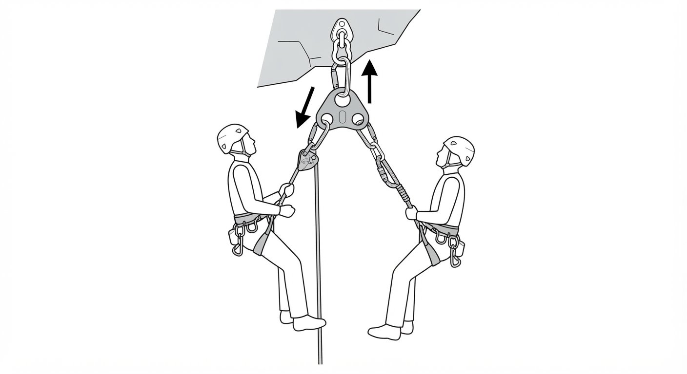 Anchoring two people to one point