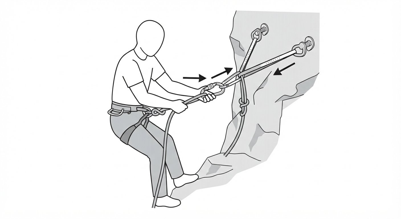 Attaching a rope to the anchor