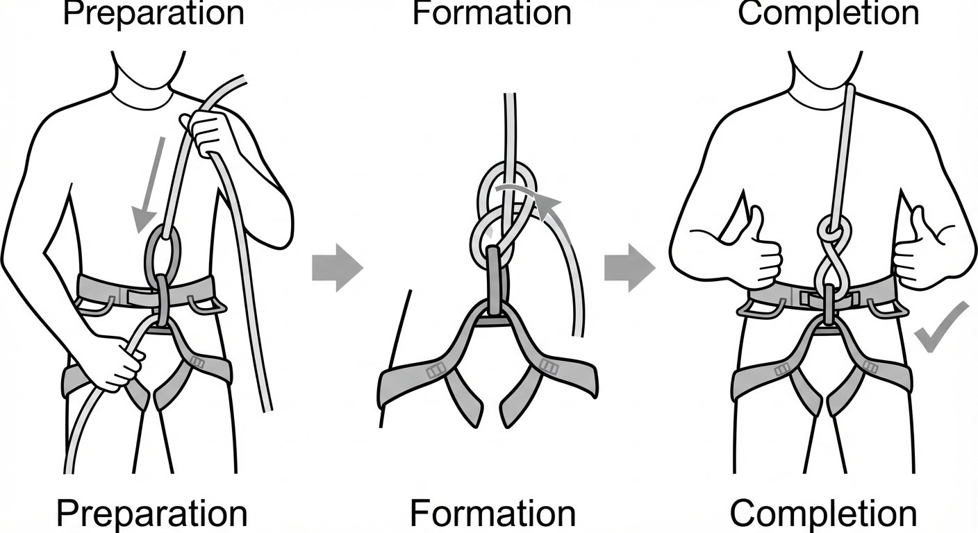 Attaching a rope to the harness