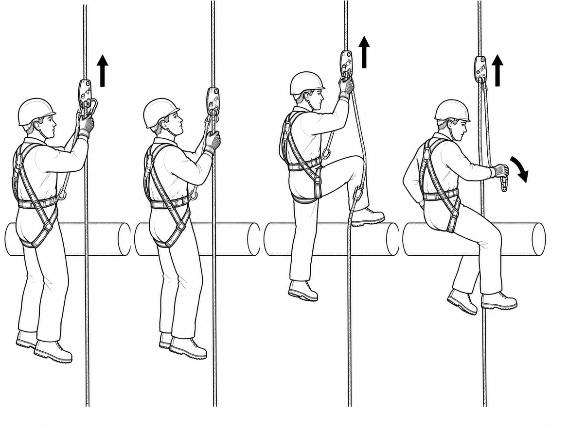The order is fixed: attach, check, load, then release. The original attachment is never removed first.