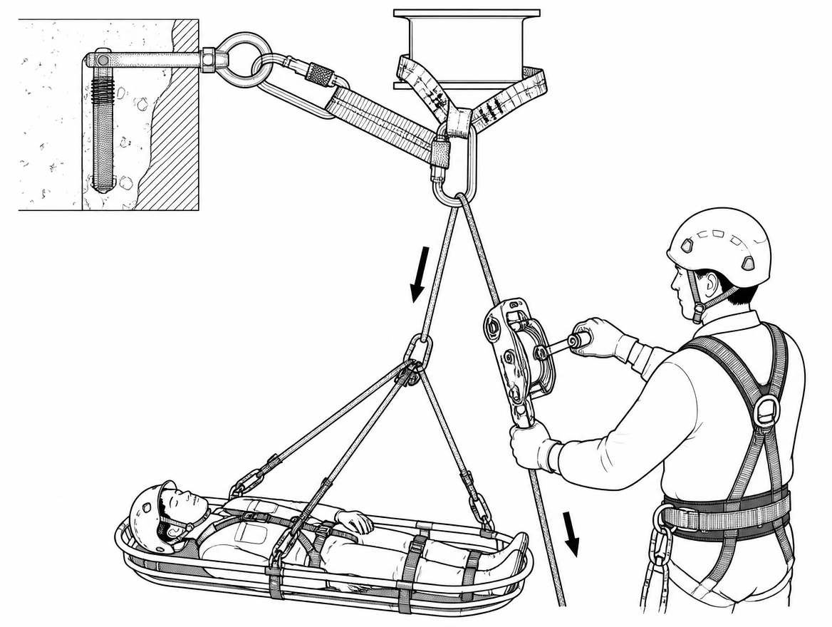 A winch-descender belay is the difference between a caught fall and a stalled rescue. When a stretcher, a casualty or a worker on a raise is held by a self-braking lowering device 