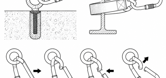 Roll-out sequence: an attachment point small enough to travel from the back of the throat to the gate can depress it and release the hook.