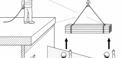 The edge attendant is the only person who can see the load and the edge, and holds an unconditional stop call.