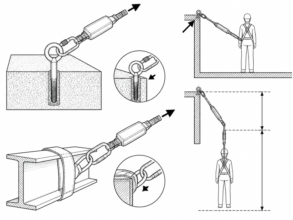 An obliquely loaded line concentrates contact on a short length of the arris and adds friction that can prevent full absorber deployment.