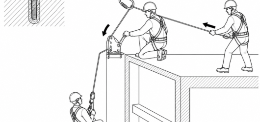 Usually preferable to remoting the handle: hand operation at the device plus a dedicated operator on the brake side, with the load on an independent s