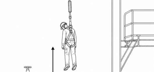 Assess the space below before choosing a method: deployment has already consumed clearance and may have brought the casualty close to lower structure 