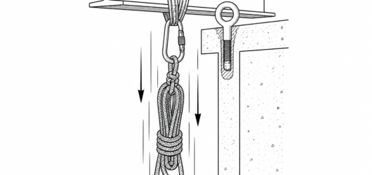 Retrieve from outside the fall line: the rope, its ends and all anchor hardware land under the anchor at speed.