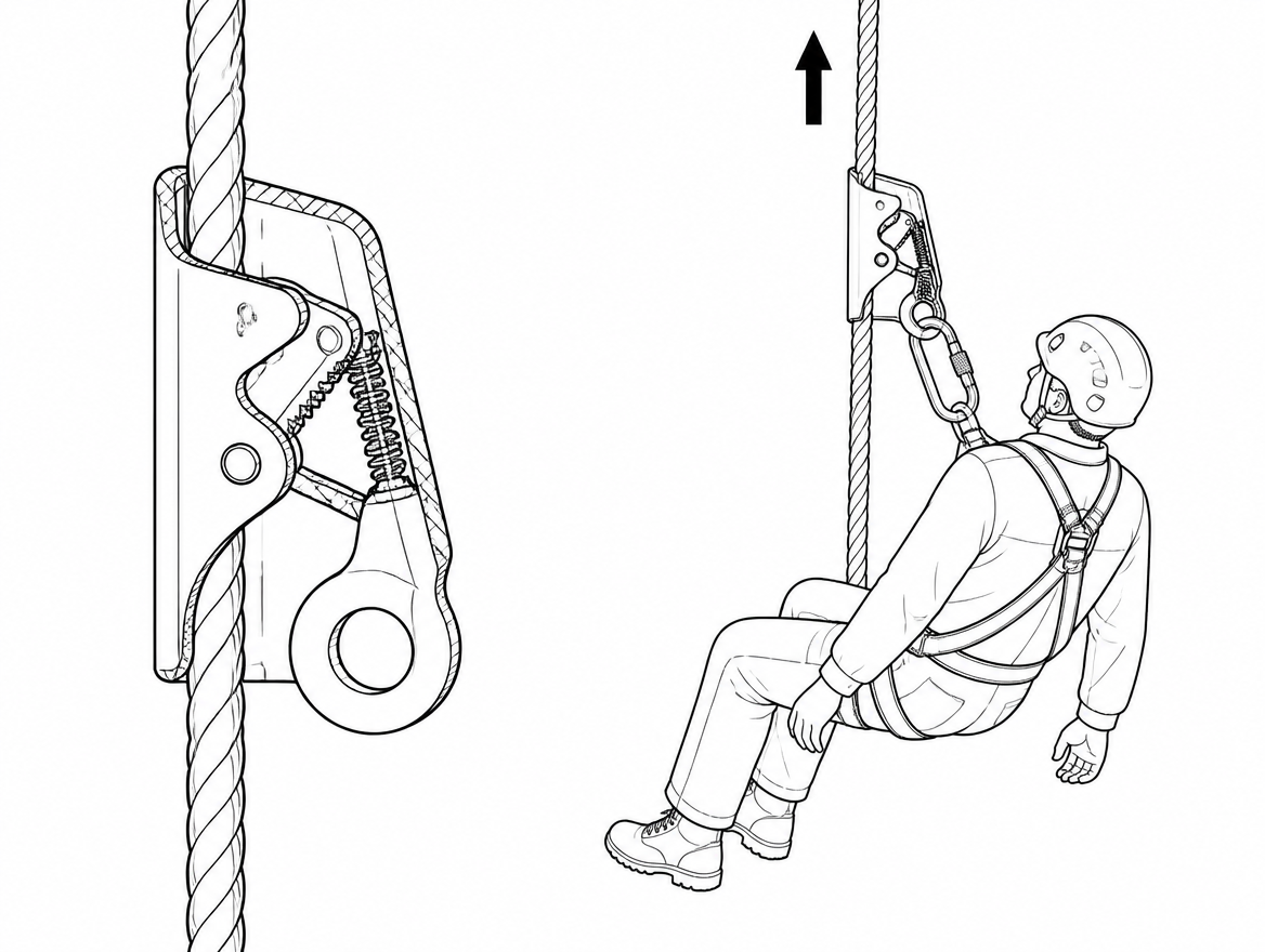 A toothed rope clamp will hold a suspended worker without complaint for an entire shift. That is exactly what makes it deceptive: the device works well within its intended use, so 