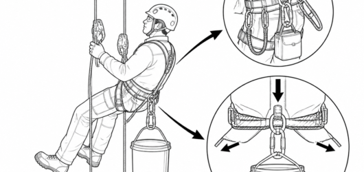Gear loops are for carrying light equipment only; heavy loads clipped to the suspension attachment can push the harness and descender past their maxim