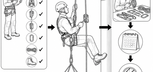 Pre-use checks happen before every load; periodic examination by a competent person follows the manufacturer's interval and at least every 12 months u