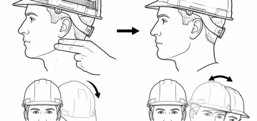 Tension check: roughly two fingers' thickness of slack, strap snug under the jaw — then confirm with a nod-and-shake movement check.