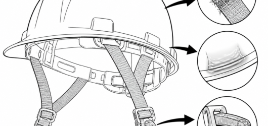 Withdraw from service: frayed or abraded webbing, glazing from heat, and any cracked or rounded buckle latch arm.
