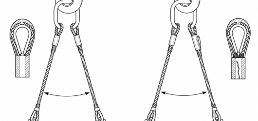 Correct, left: ferrule sound and seated, legs parallel, thimble snug. Reject, right: cracked ferrule that has crept along the rope, exposing clean rop