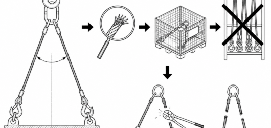 A withdrawn strop goes into physically separate quarantine, never back on the rack; where the decision is to scrap it, the assembly is destroyed so it