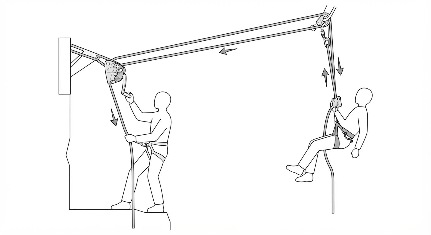 Belaying with a winch-descender