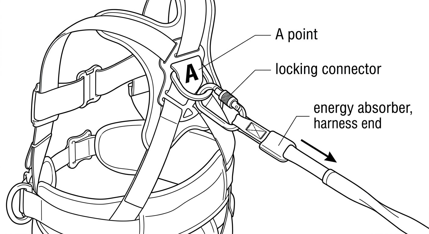 Connecting a Fall-Arrest Lanyard to the Harness