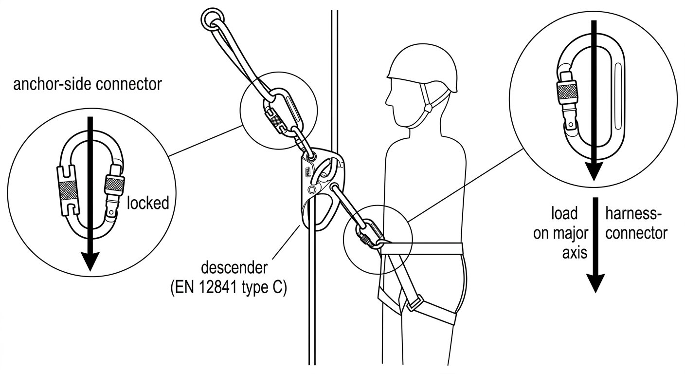 Choosing a Connector for a Descender: Locking, Compatibility and Correct Loading