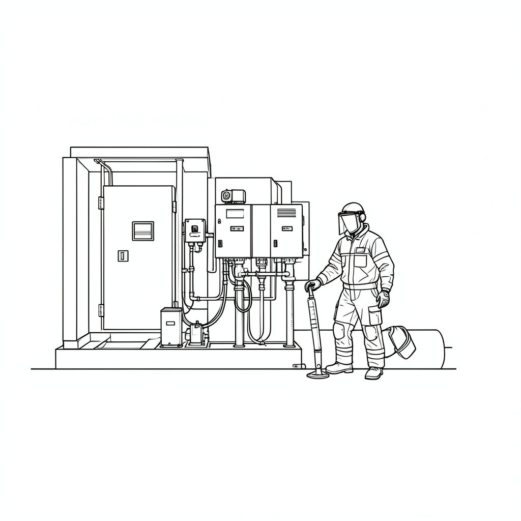 Arc Flash Risk Assessment: Estimating Incident Energy and PPE Category — technical line drawing.