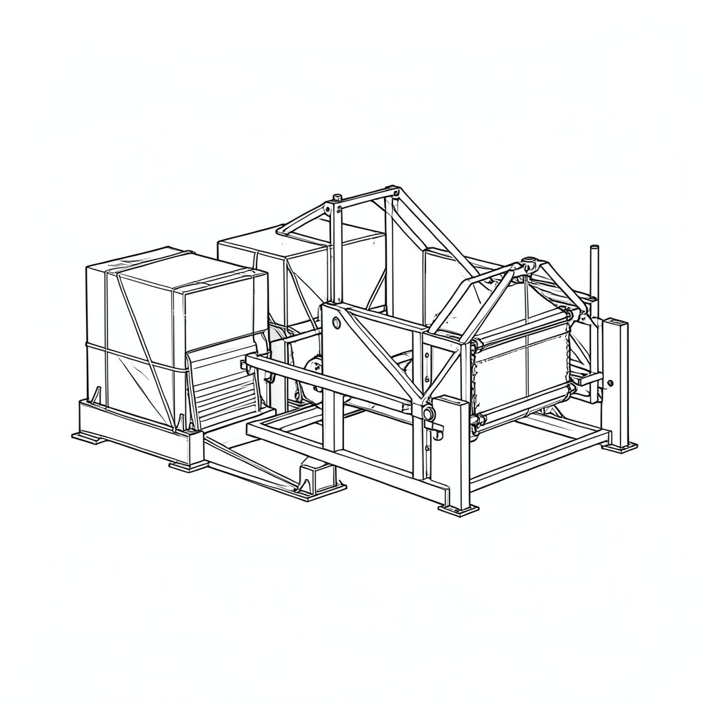 Baling, Wrapping and Unblocking Machinery — technical line drawing.
