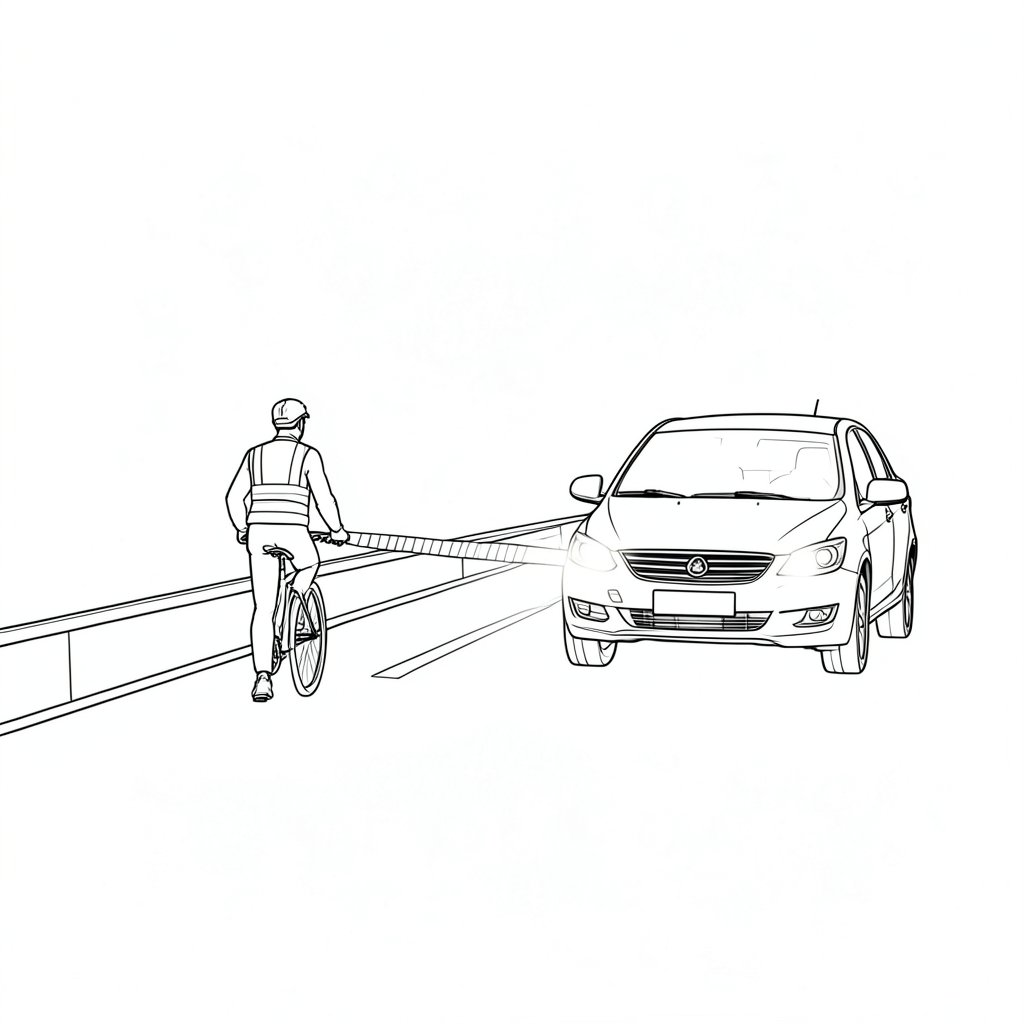 Being Seen at Night: Retroreflection and Headlight Geometry — technical line drawing.