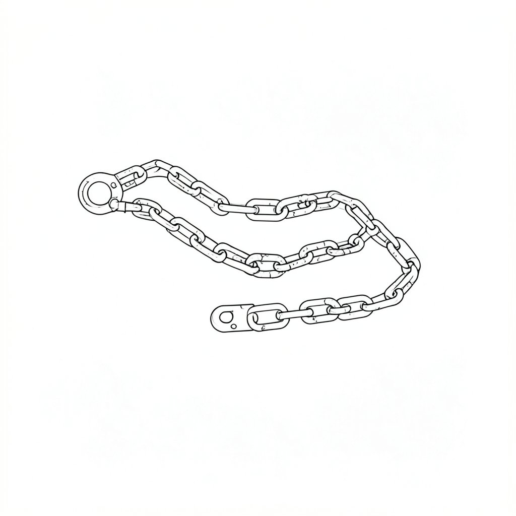Chain Sling Discard Criteria and Safe Shortening — technical line drawing.