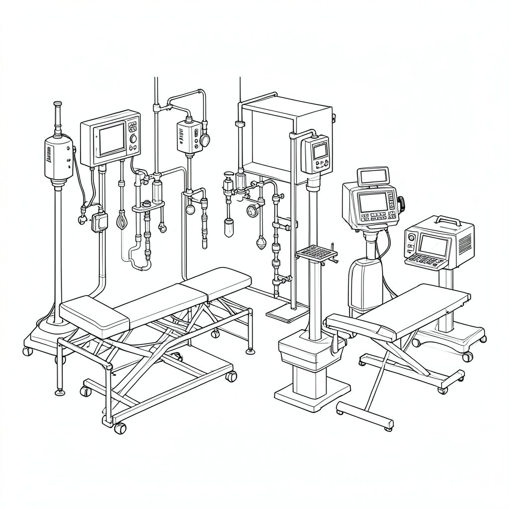 Chemical Exposure Monitoring and Health Surveillance — technical line drawing.