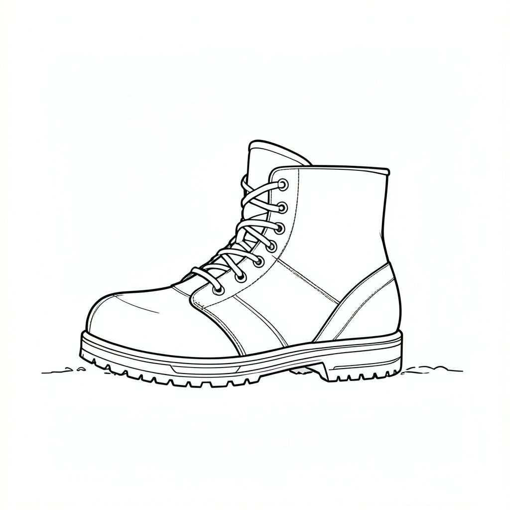 Chemical-Resistant Footwear — technical line drawing.