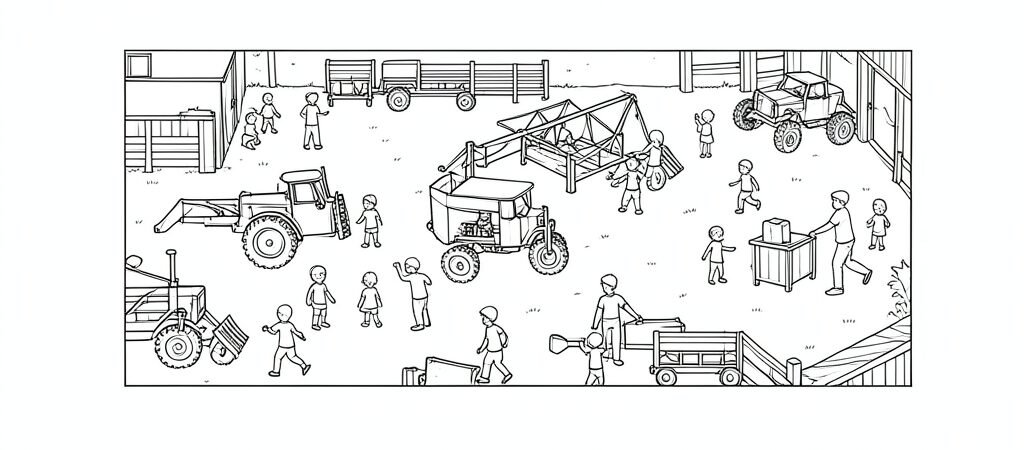 Children and Visitors on a Working Farm