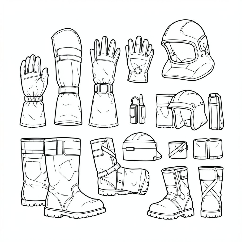 Cold Store and Freezer Warehouse PPE — technical line drawing.