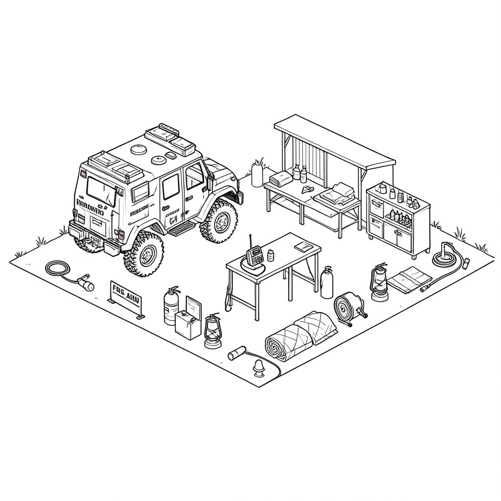 Emergency Response on a Remote Holding — technical line drawing.