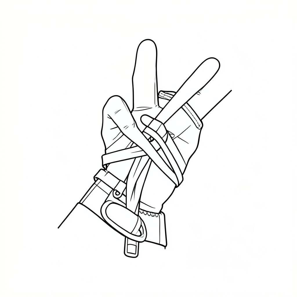 Entanglement: Clothing, Gloves, Hair and Jewellery — technical line drawing.