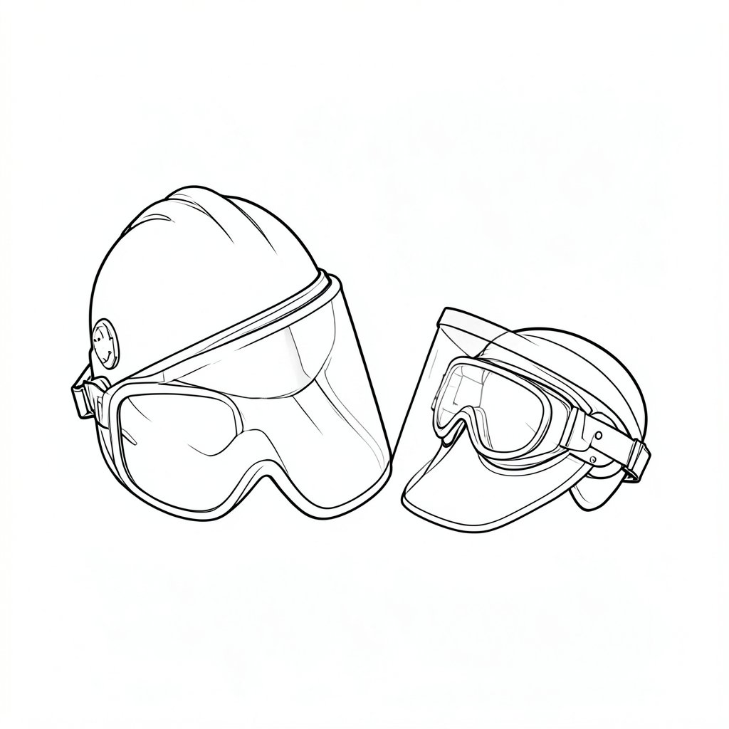 Eye and Face Protection for Bystanders and Helpers Near Welding — technical line drawing.