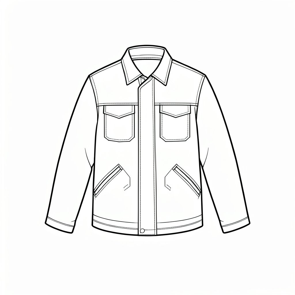 Flame-Resistant Welding Clothing: EN ISO 11612 — technical line drawing.
