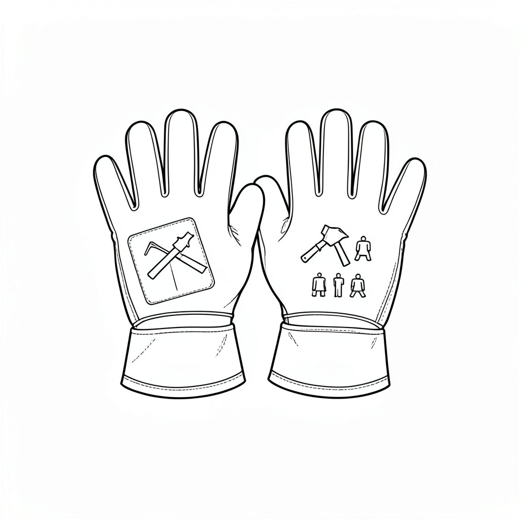 Gloves for Construction Handling: Matching EN 388 to the Task — technical line drawing.