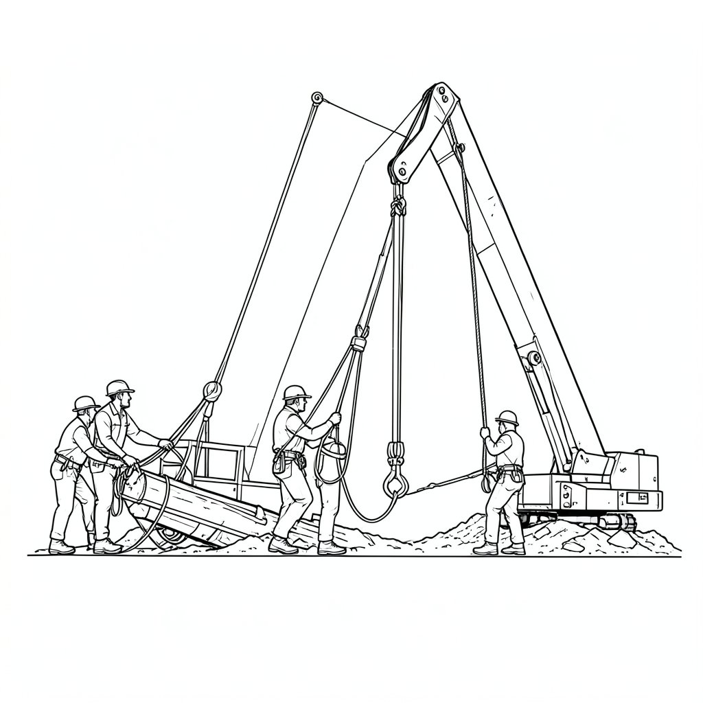 Ground-to-Aerial Communication During Tree Felling and Rigging — technical line drawing.