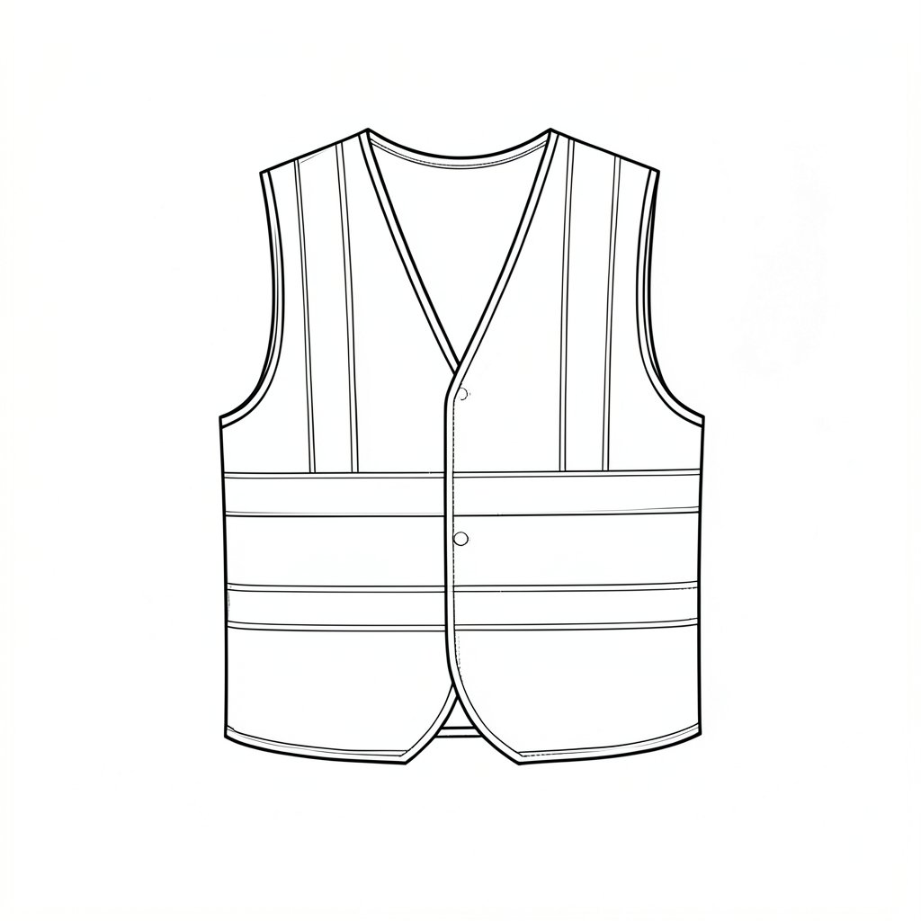 Hi-Vis Clothing Classes: EN ISO 20471 Explained — technical line drawing.