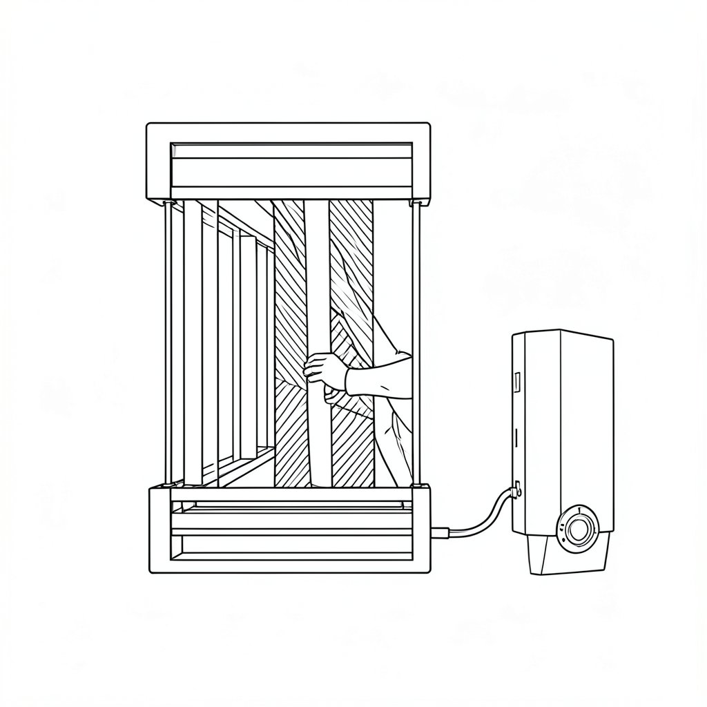 Light Curtains and Presence-Sensing Safeguards — technical line drawing.