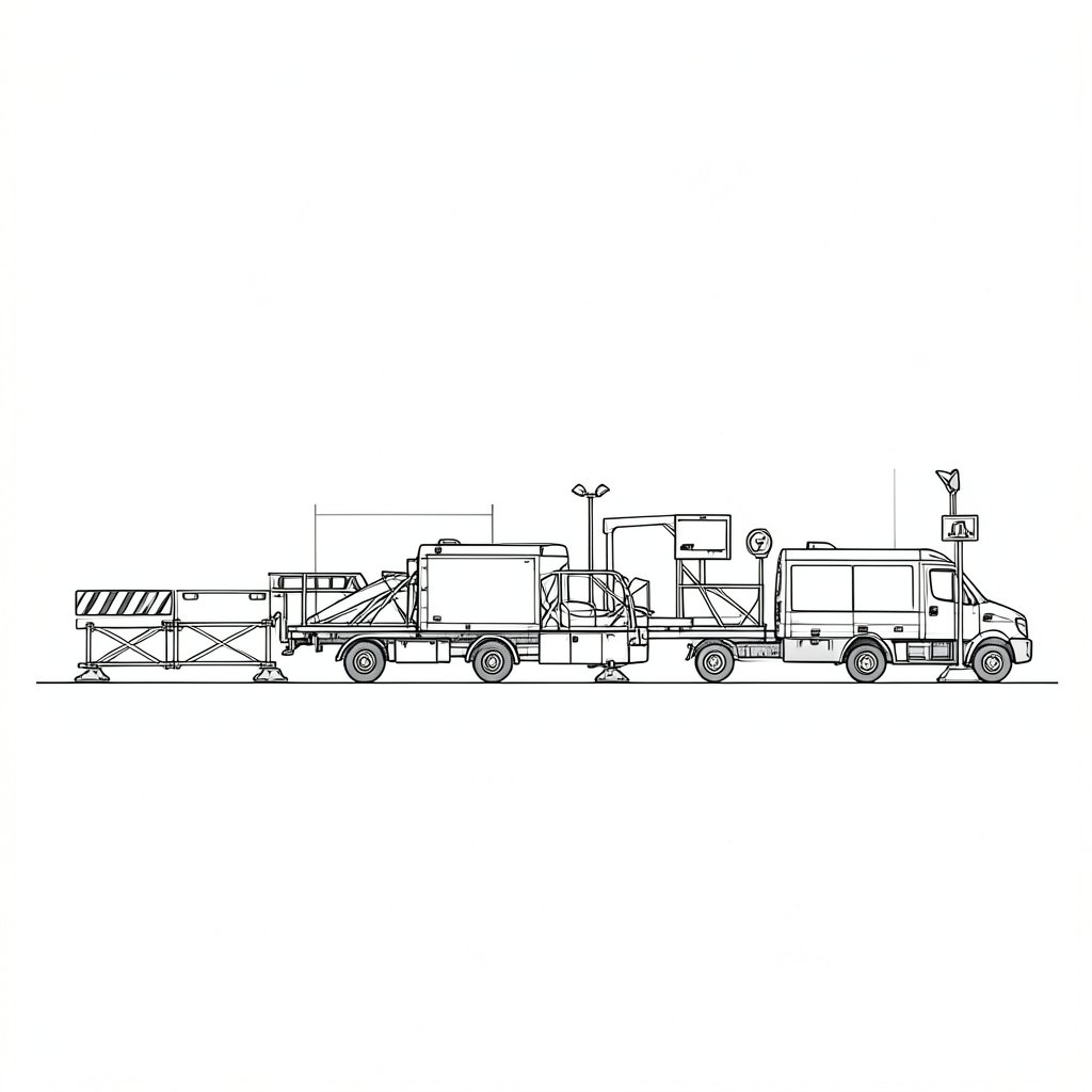 Mobile and Short-Duration Works on a Live Road — technical line drawing.