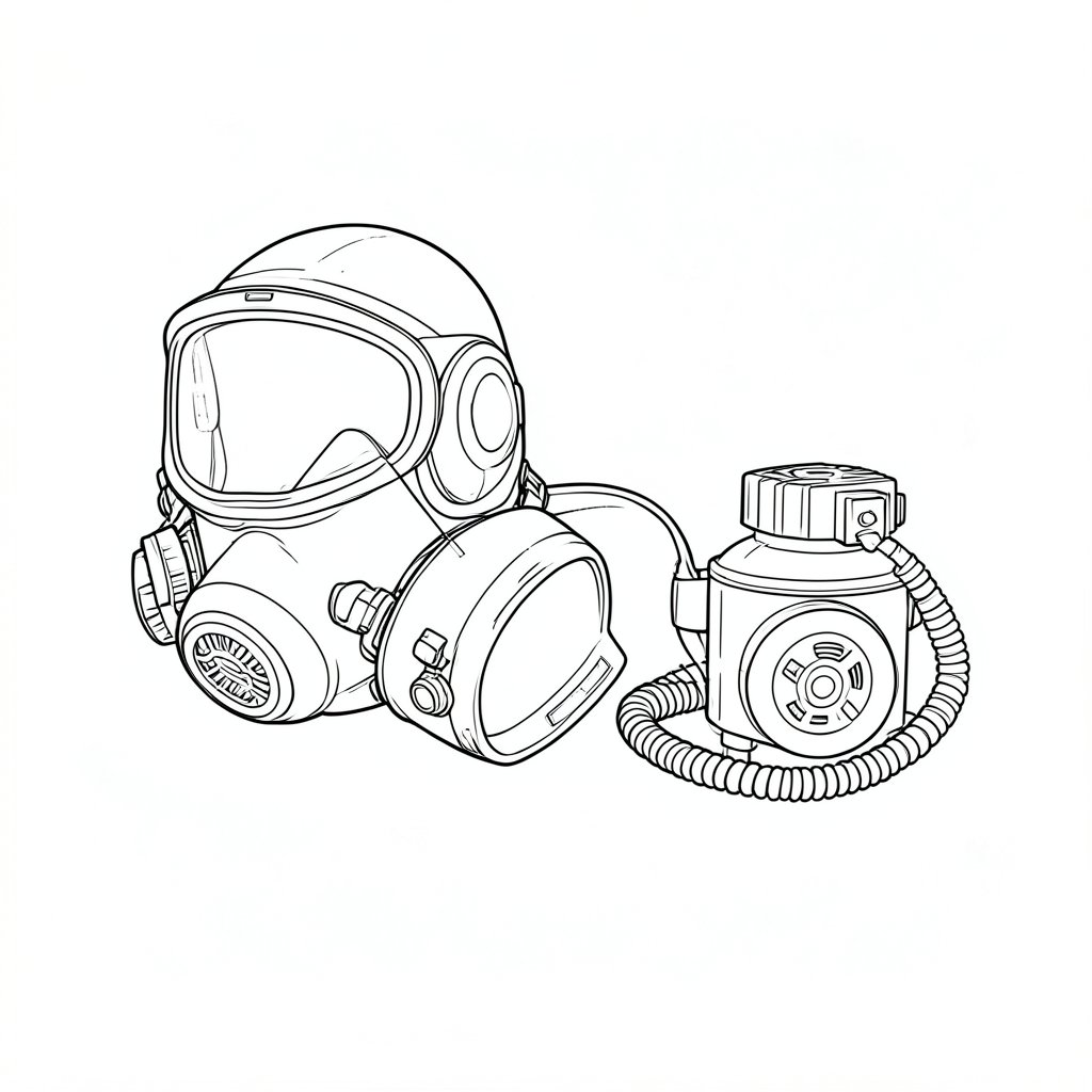 Respiratory Protection for Welding Fume — technical line drawing.