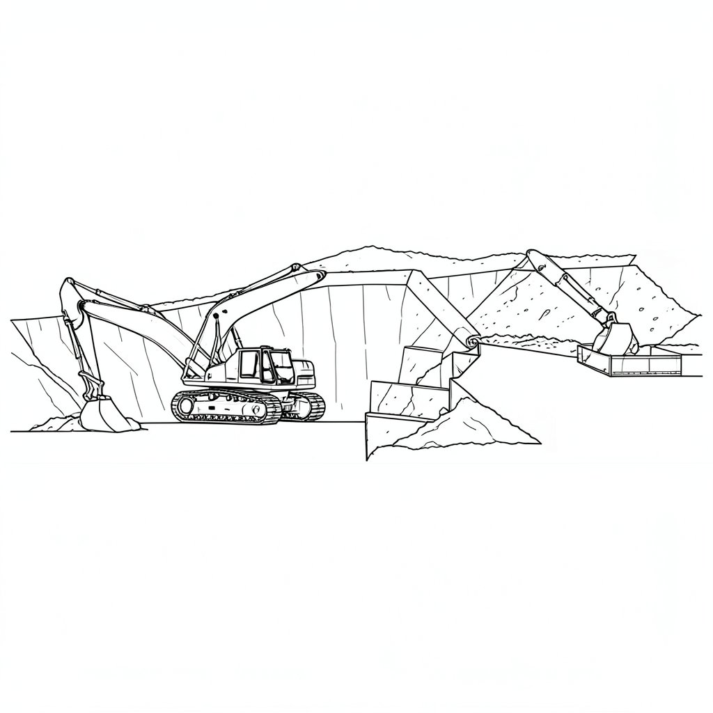 Safe Access, Edge Protection and Spoil Placement Around an Excavation — technical line drawing.