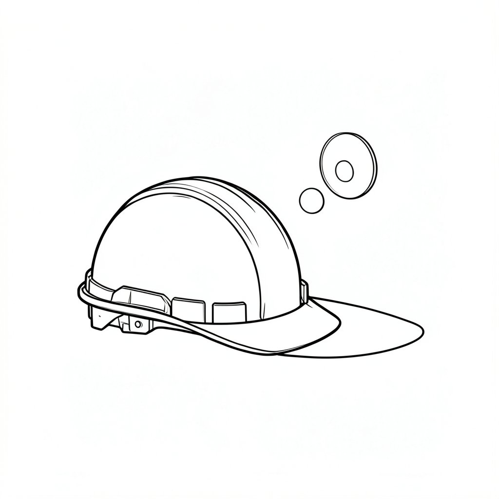 Selecting a Safety Helmet for Construction Work: What EN 397 Actually Covers — technical line drawing.