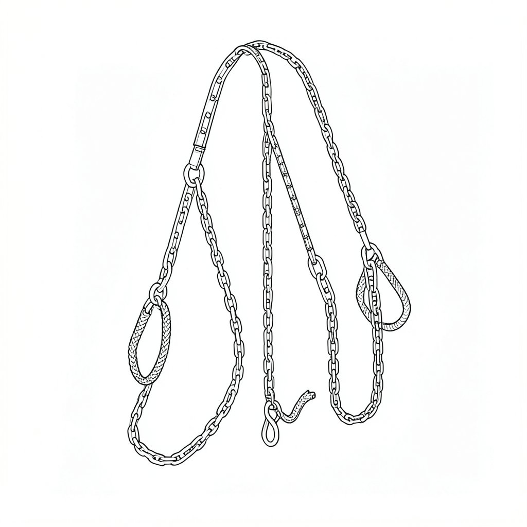 Selecting a Sling: Chain, Wire Rope or Textile — technical line drawing.