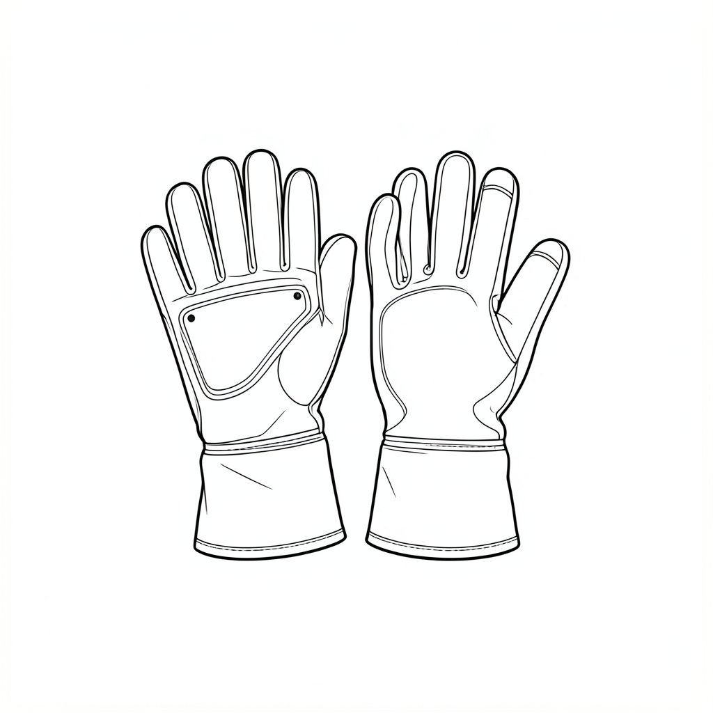 Selecting Welding Gloves to EN 407 — technical line drawing.