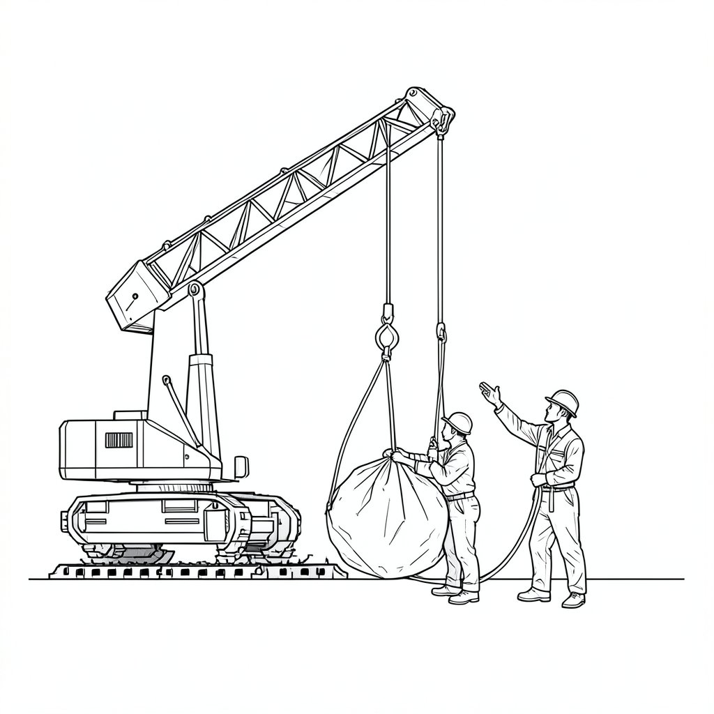 Slinger and Signaller Communication for Lifting Operations — technical line drawing.
