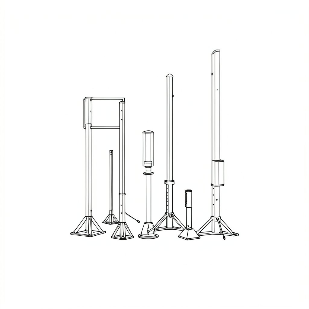 Temporary Signs: Placement, Legibility and Stability — technical line drawing.