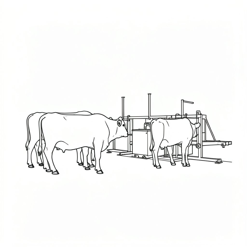 Working Around Cattle: Flight Zone and Handling Systems — technical line drawing.