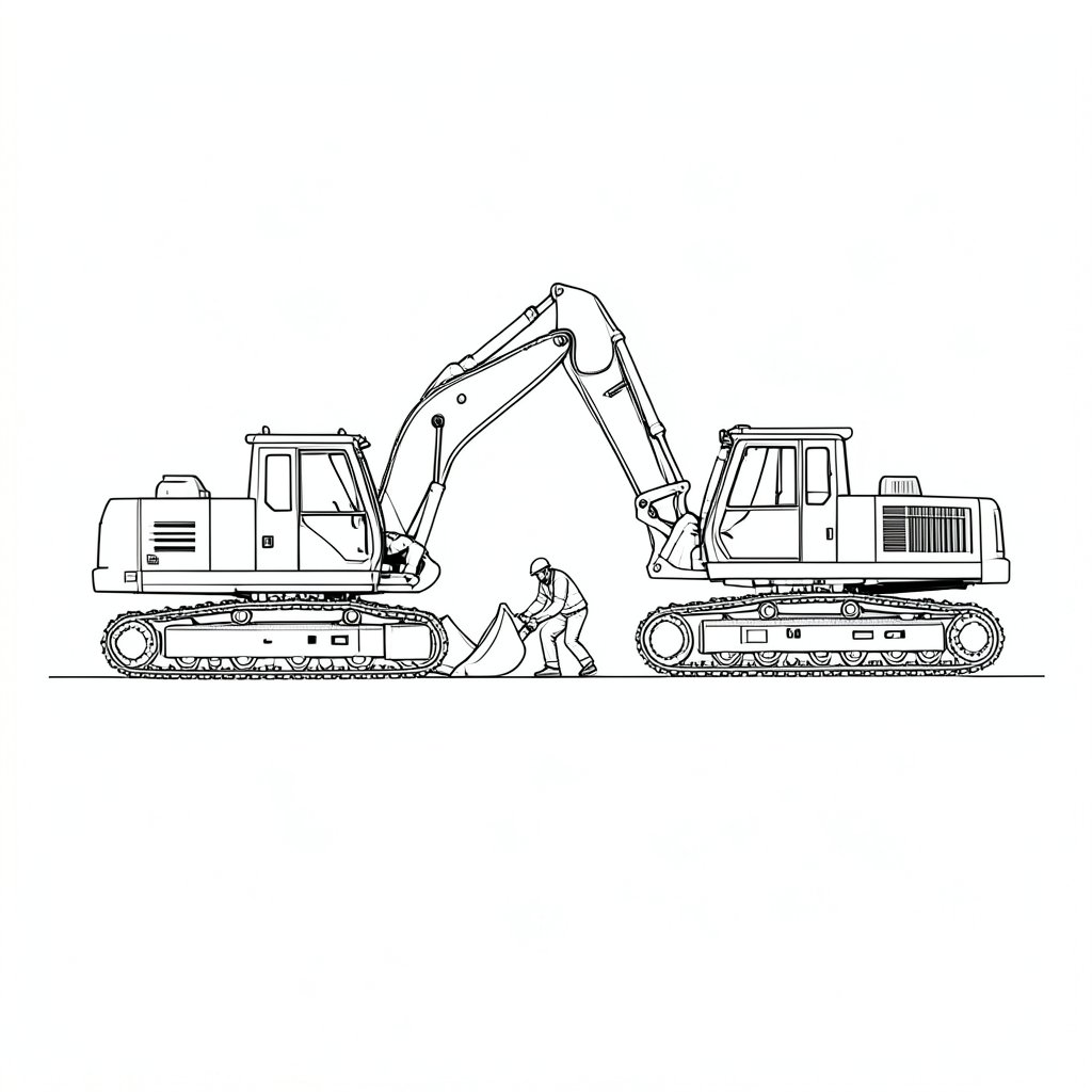 Working Near Mobile Plant: Exclusion Zones, Sightlines and Signals — technical line drawing.