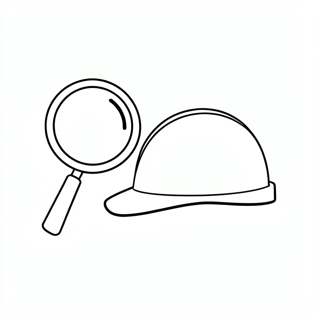 High-performance helmet inspection icon