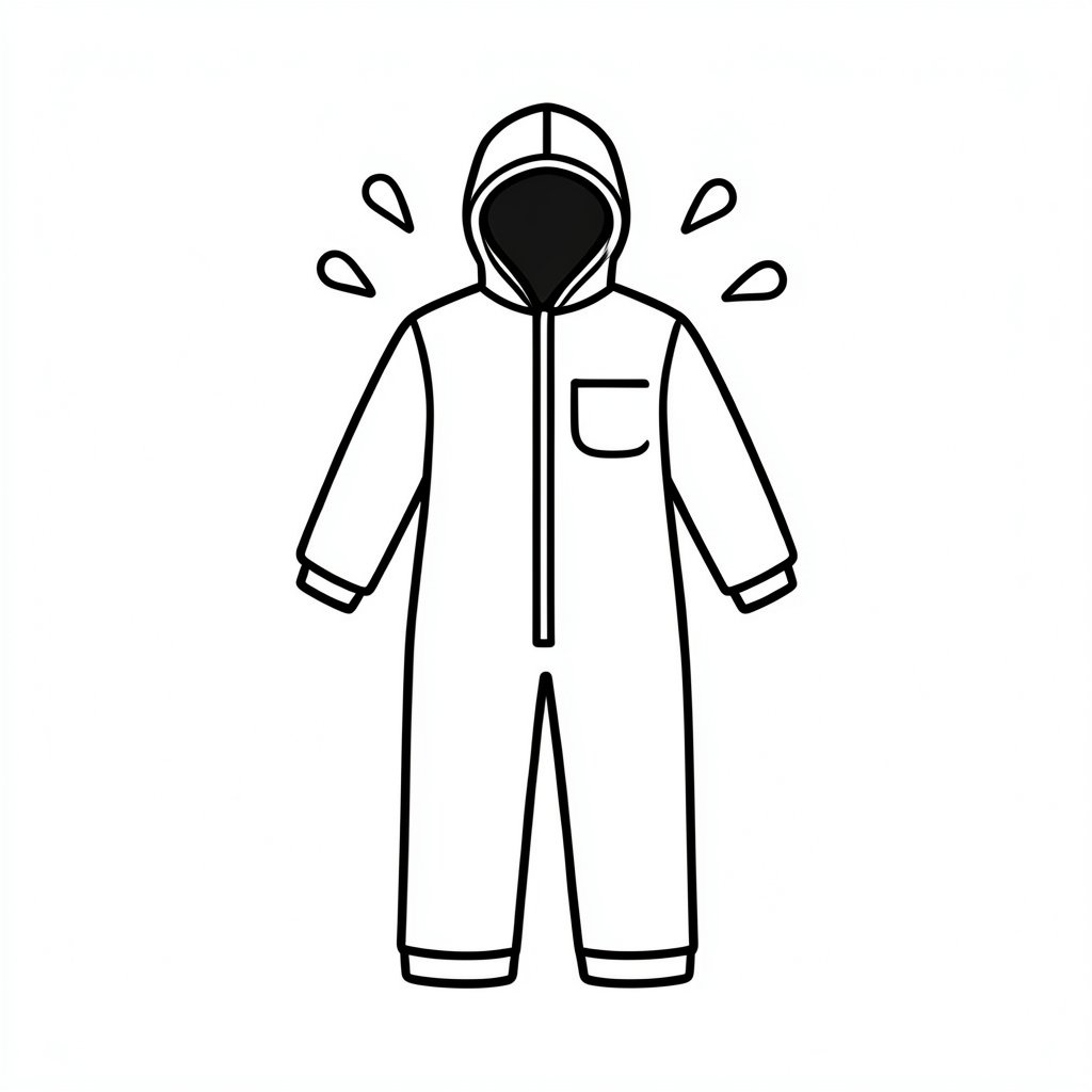 Liquid-tight chemical coverall icon