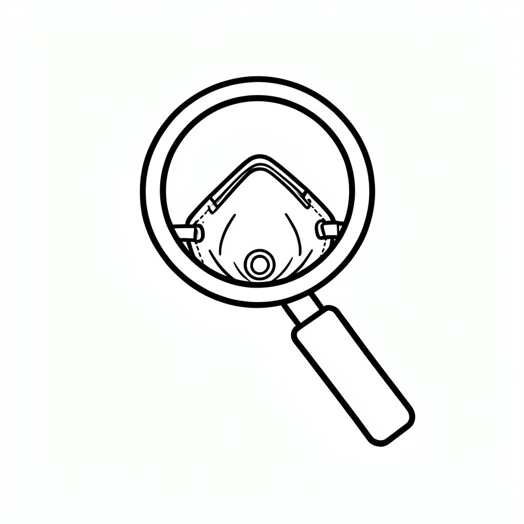 Filtering half mask inspection icon